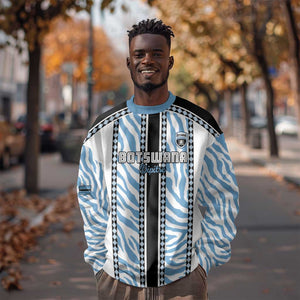 Custom Botswana Football Sweatshirt Botswana Rising Again - Black - African Pride