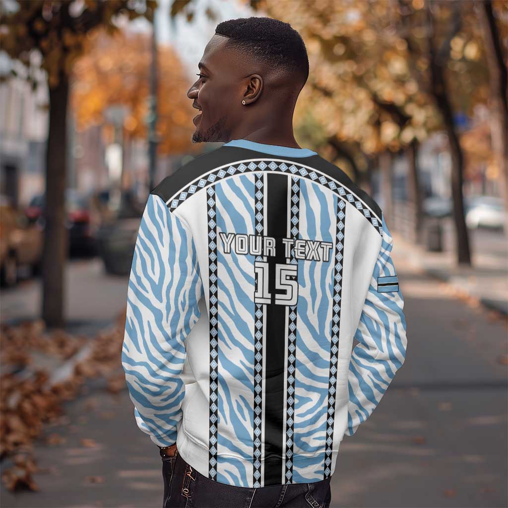 Custom Botswana Football Sweatshirt Botswana Rising Again - Black - African Pride