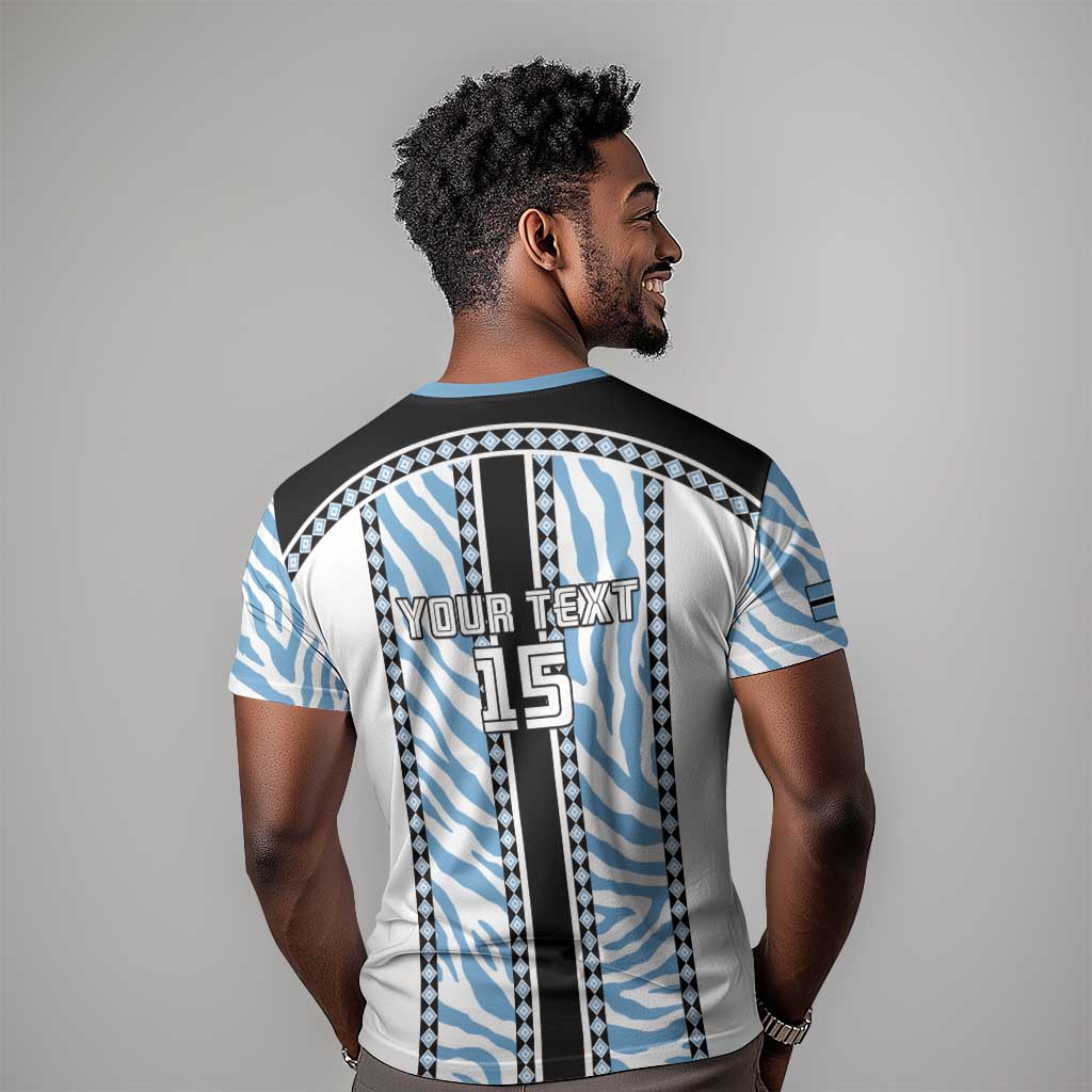 Custom Botswana Football T shirt Botswana Rising Again - Black - African Pride