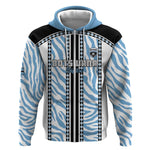 Custom Botswana Football Zip Hoodie Botswana Rising Again - Black - African Pride
