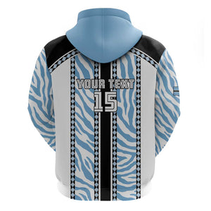 Custom Botswana Football Zip Hoodie Botswana Rising Again - Black - African Pride