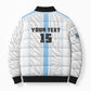 Custom Botswana Football Bomber Puffer Jacket Botswana Rising Again - Blue - African Pride
