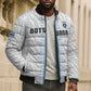 Custom Botswana Football Bomber Puffer Jacket Botswana Rising Again - Blue - African Pride