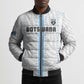 Custom Botswana Football Bomber Puffer Jacket Botswana Rising Again - Blue - African Pride