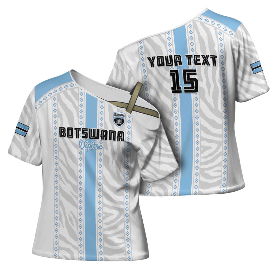 Custom Botswana Football Cross Shoulder Shirt Botswana Rising Again - Blue - African Pride