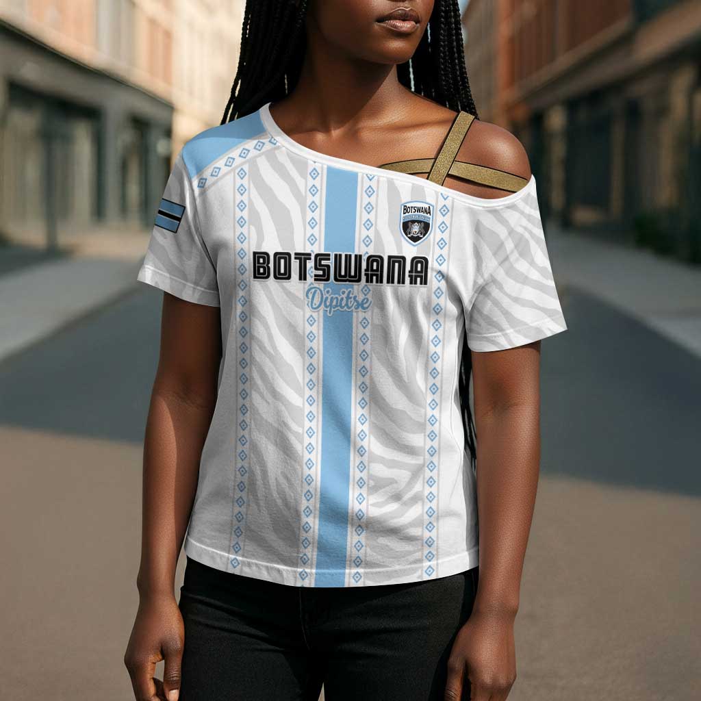 Custom Botswana Football Cross Shoulder Shirt Botswana Rising Again - Blue - African Pride