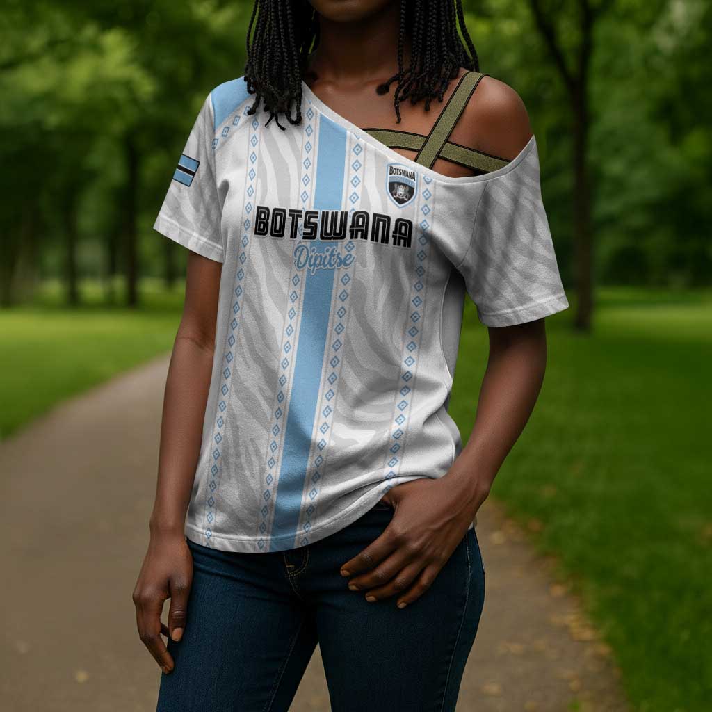 Custom Botswana Football Cross Shoulder Shirt Botswana Rising Again - Blue - African Pride