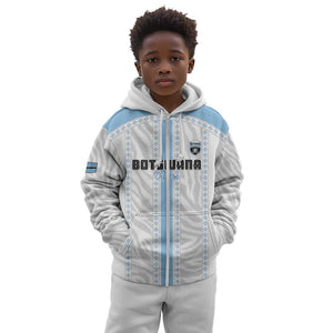 Custom Botswana Football Kid Hoodie Botswana Rising Again - Blue - African Pride
