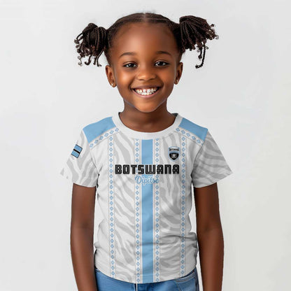 Custom Botswana Football Kid T shirt Botswana Rising Again - Blue LT15
