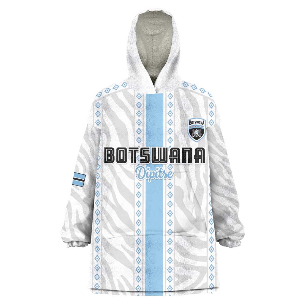 Custom Botswana Football Kid Wearable Blanket Hoodie Botswana Rising Again - Blue - African Pride
