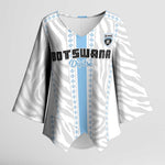 Custom Botswana Football Kimono Sleeve Blouse Botswana Rising Again - Blue - African Pride