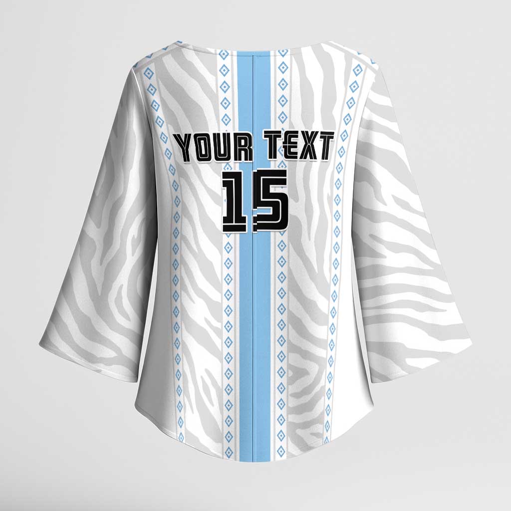 Custom Botswana Football Kimono Sleeve Blouse Botswana Rising Again - Blue - African Pride