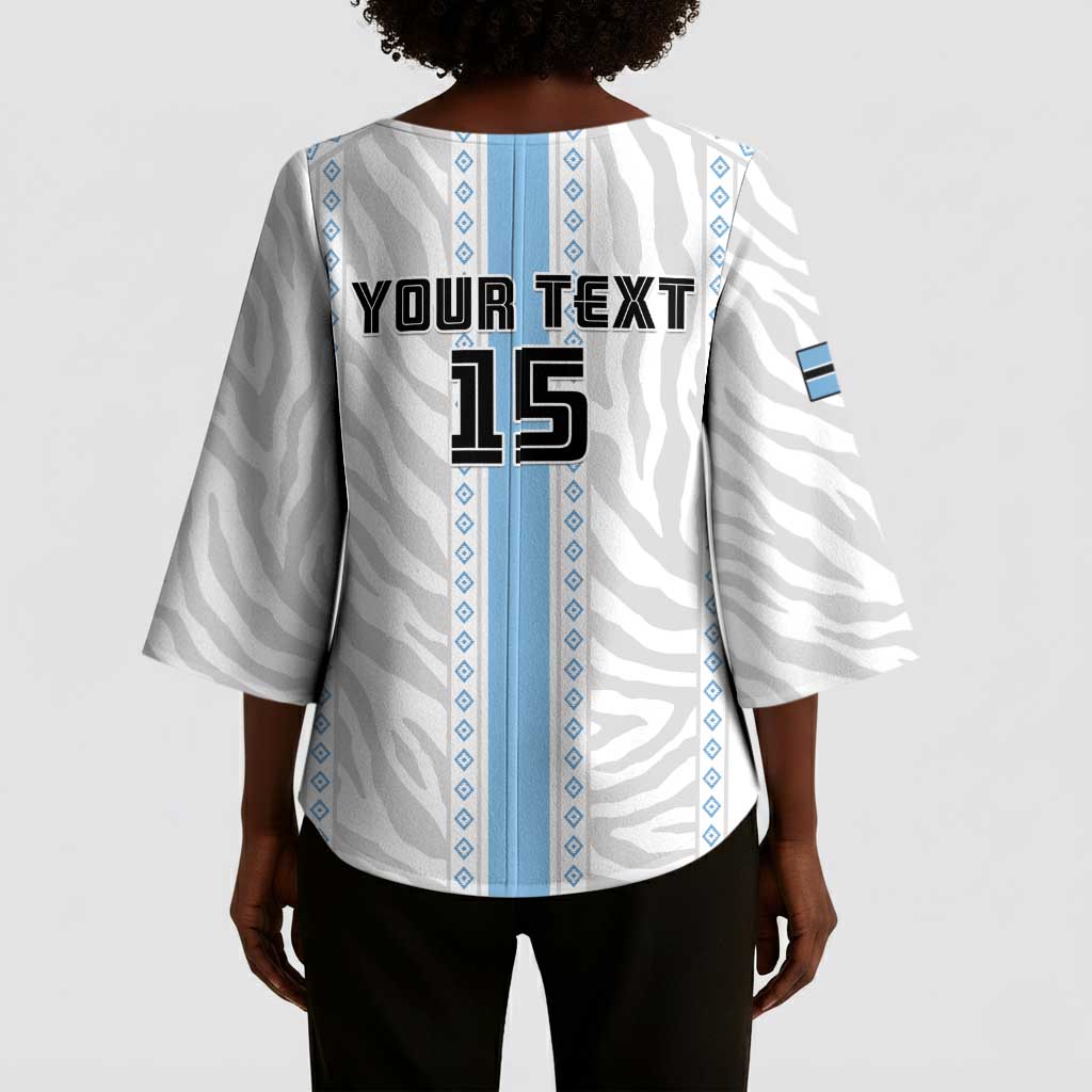 Custom Botswana Football Kimono Sleeve Blouse Botswana Rising Again - Blue - African Pride