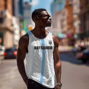 Custom Botswana Football Men Tank Top Botswana Rising Again - Blue - African Pride