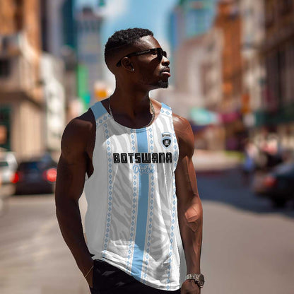 Custom Botswana Football Men Tank Top Botswana Rising Again - Blue - African Pride
