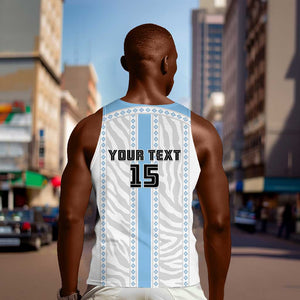 Custom Botswana Football Men Tank Top Botswana Rising Again - Blue - African Pride