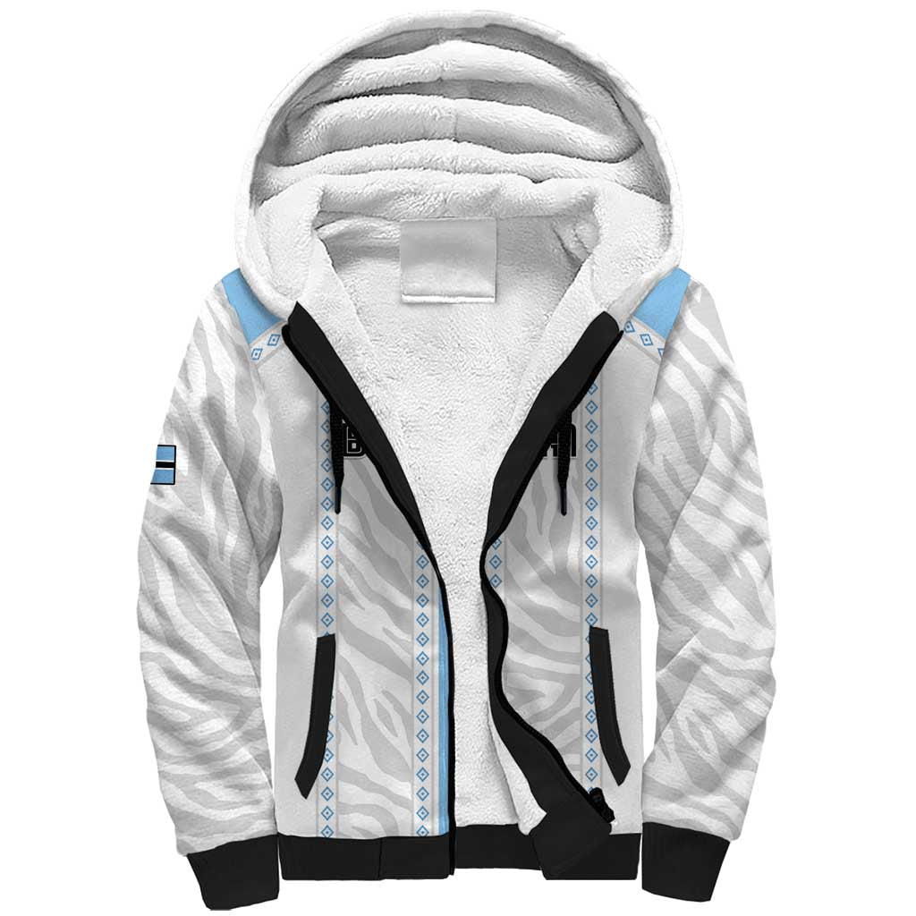 Custom Botswana Football Sherpa Hoodie Botswana Rising Again - Blue - African Pride