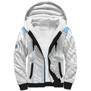Custom Botswana Football Sherpa Hoodie Botswana Rising Again - Blue - African Pride