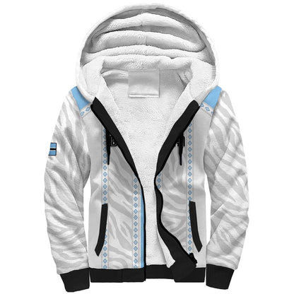 Custom Botswana Football Sherpa Hoodie Botswana Rising Again - Blue - African Pride