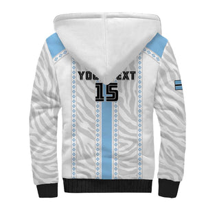 Custom Botswana Football Sherpa Hoodie Botswana Rising Again - Blue - African Pride