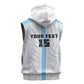 Custom Botswana Football Sleeveless Hoodie Botswana Rising Again - Blue - African Pride