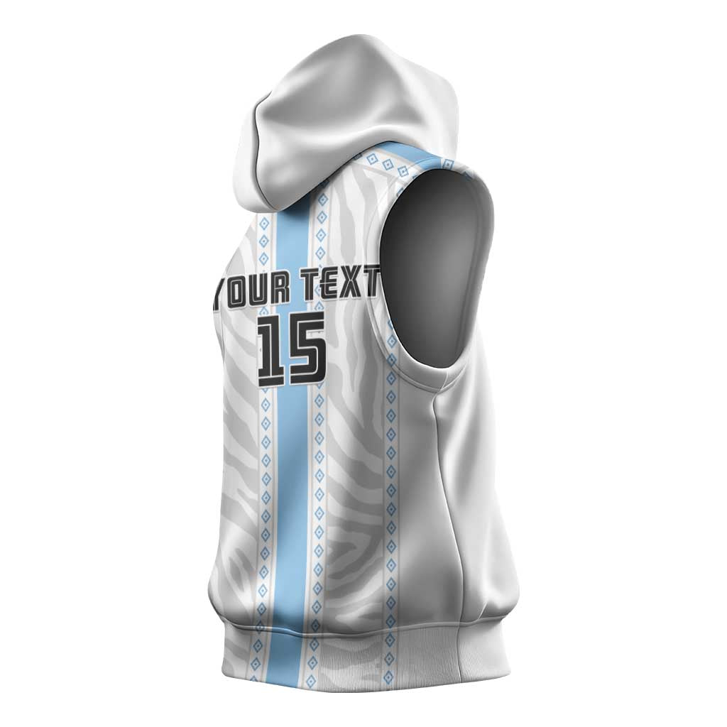 Custom Botswana Football Sleeveless Hoodie Botswana Rising Again - Blue - African Pride