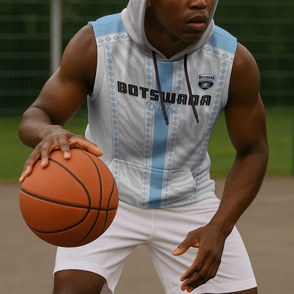 Custom Botswana Football Sleeveless Hoodie Botswana Rising Again - Blue - African Pride