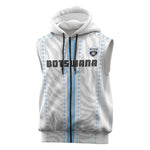 Custom Botswana Football Sleeveless Zip Hoodie Botswana Rising Again - Blue - African Pride