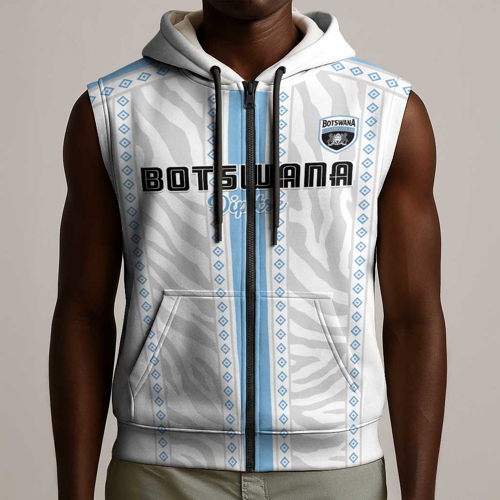 Custom Botswana Football Sleeveless Zip Hoodie Botswana Rising Again - Blue - African Pride