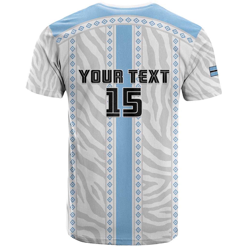 Custom Botswana Football T shirt Botswana Rising Again - Blue - African Pride