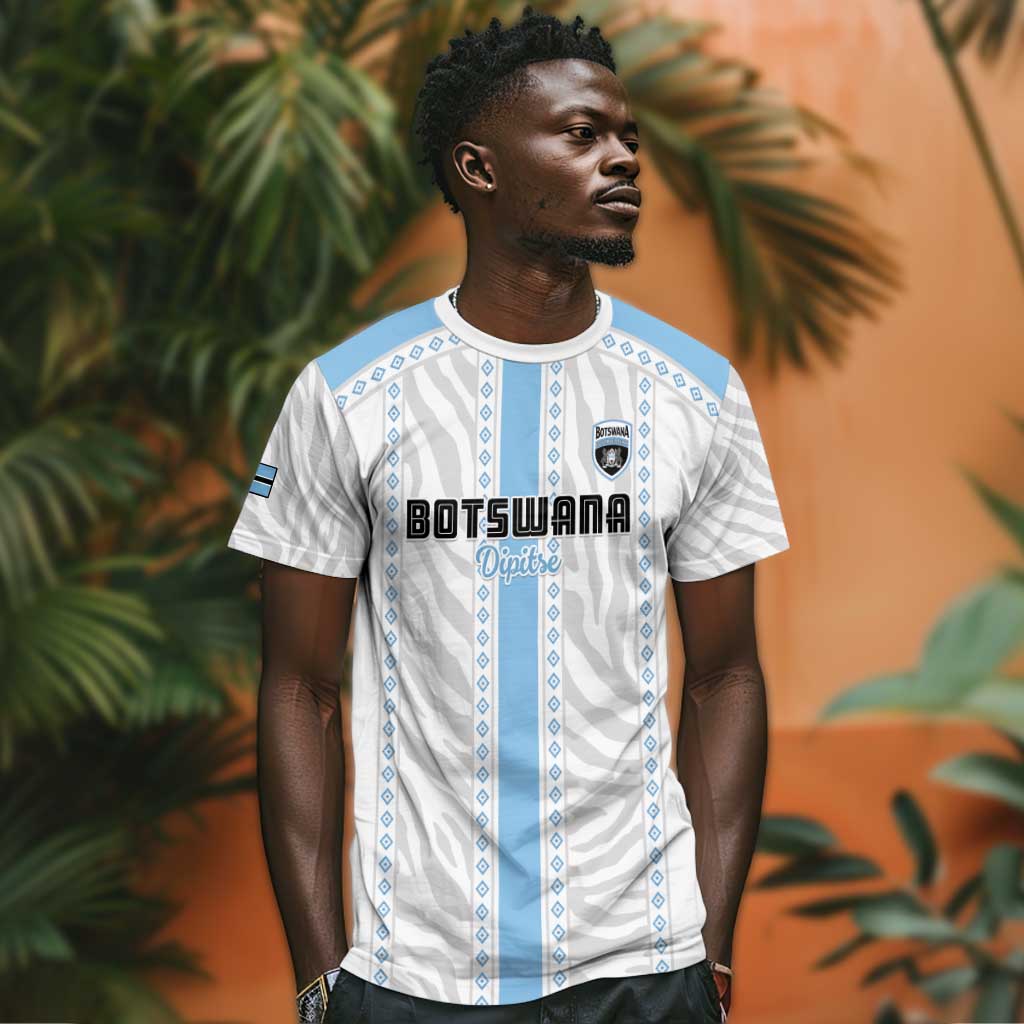 Custom Botswana Football T shirt Botswana Rising Again - Blue - African Pride