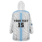 Custom Botswana Football Wearable Blanket Hoodie Botswana Rising Again - Blue - African Pride