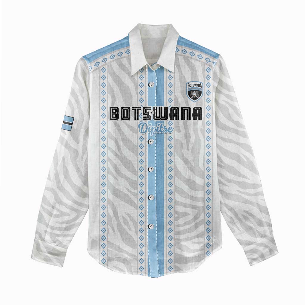 Custom Botswana Football Women Casual Shirt Botswana Rising Again - Blue - African Pride