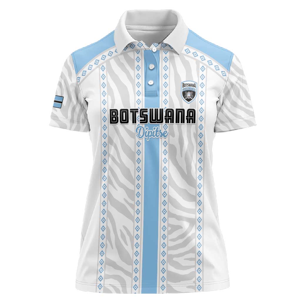 Custom Botswana Football Women Polo Shirt Botswana Rising Again - Blue - African Pride