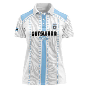 Custom Botswana Football Women Polo Shirt Botswana Rising Again - Blue - African Pride