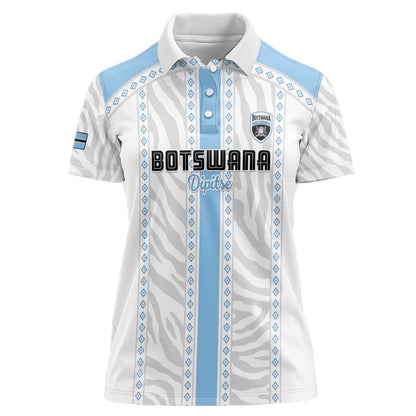 Custom Botswana Football Women Polo Shirt Botswana Rising Again - Blue - African Pride