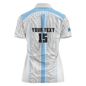 Custom Botswana Football Women Polo Shirt Botswana Rising Again - Blue - African Pride