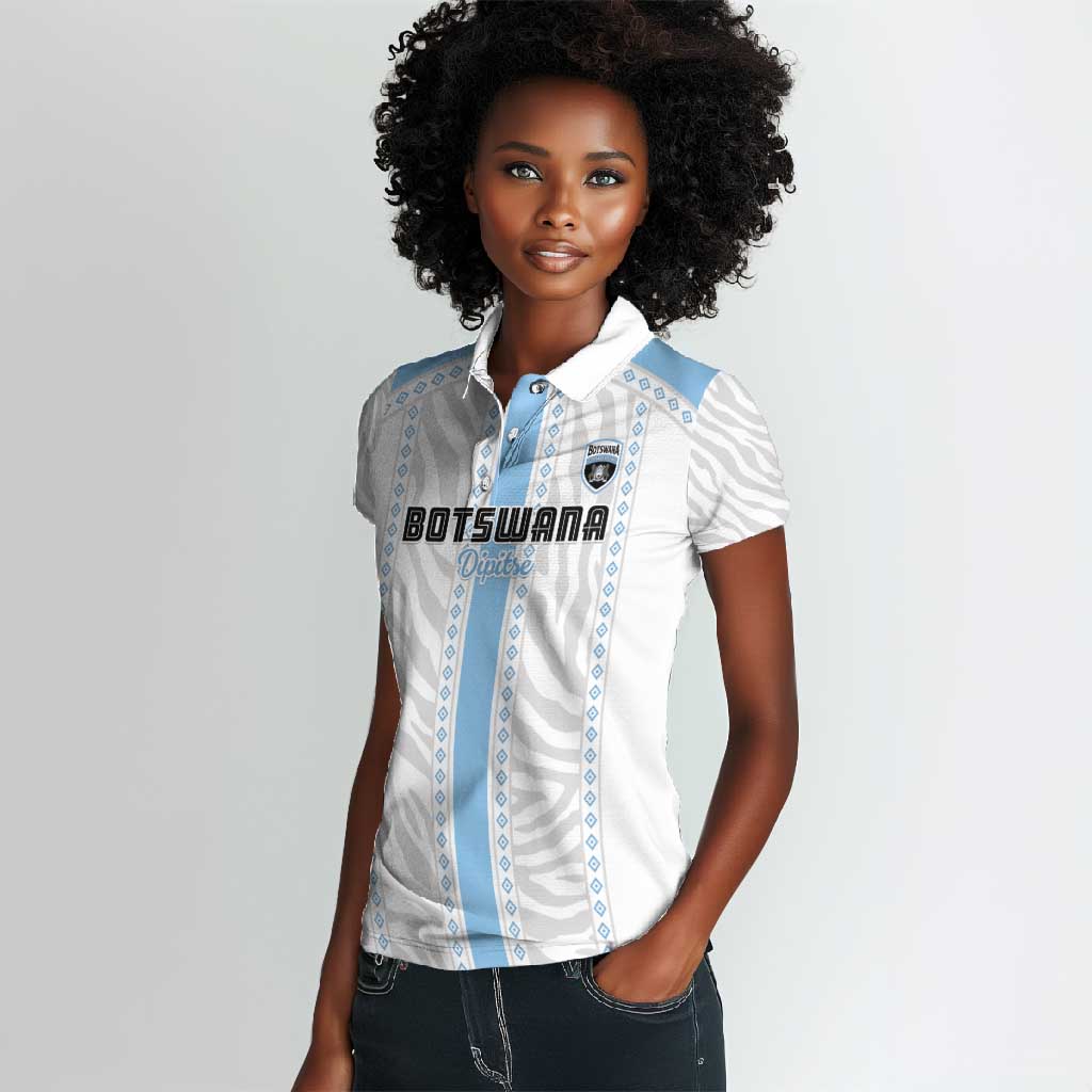 Custom Botswana Football Women Polo Shirt Botswana Rising Again - Blue - African Pride