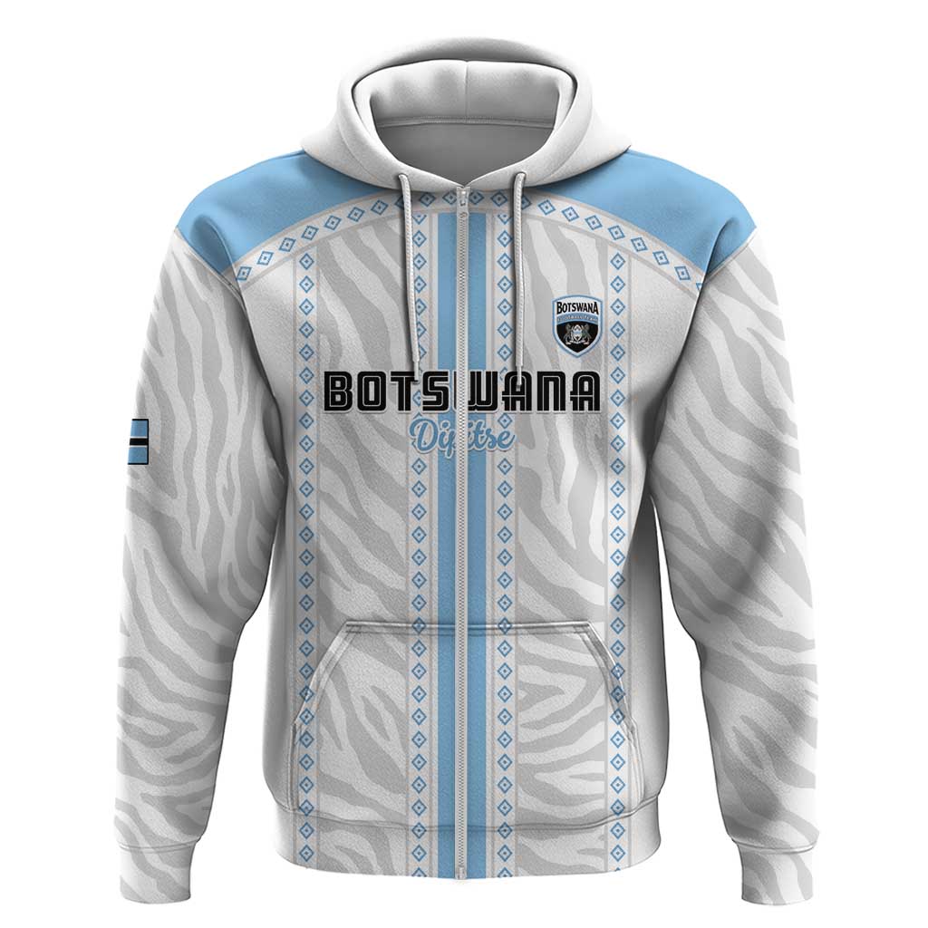 Custom Botswana Football Zip Hoodie Botswana Rising Again - Blue - African Pride