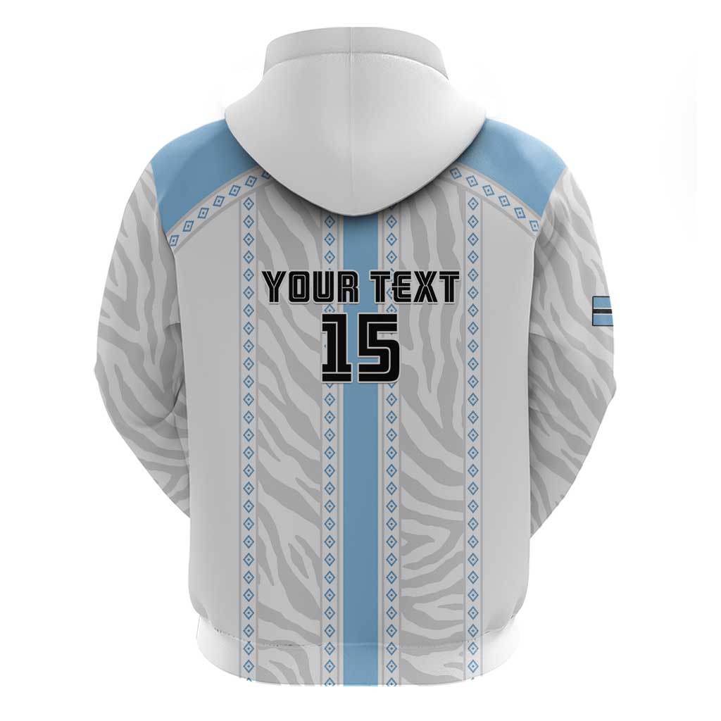 Custom Botswana Football Zip Hoodie Botswana Rising Again - Blue - African Pride