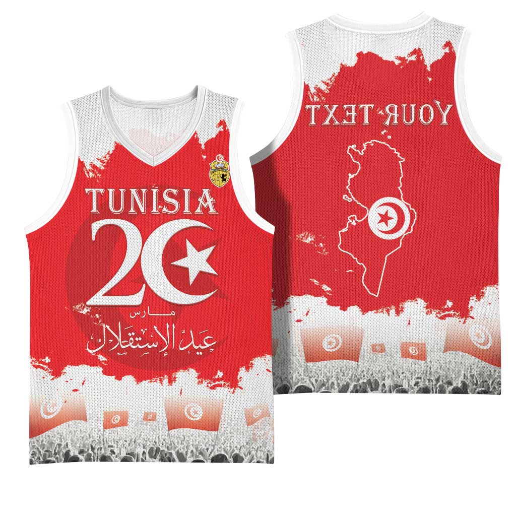 Personalized Afro Tunisia Basketball Jersey Happy 69th Anniversary Independence - African Pride