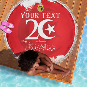 Personalized Afro Tunisia Beach Blanket Happy 69th Anniversary Independence