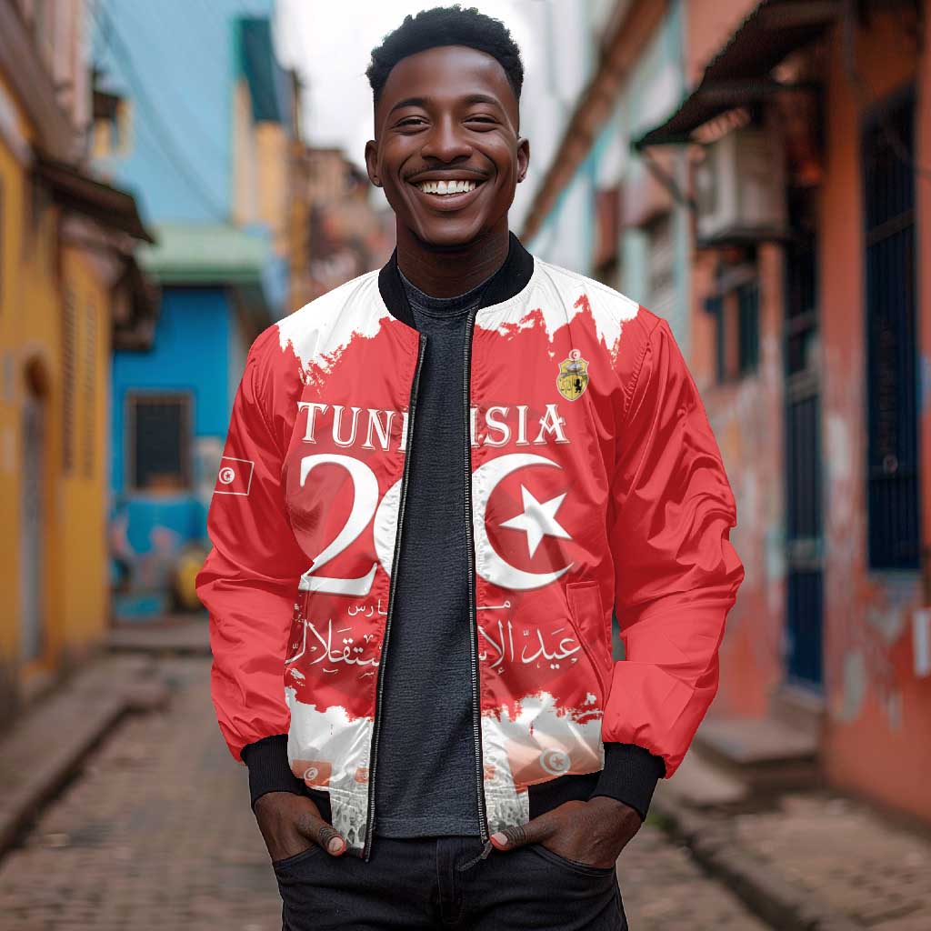 Personalized Afro Tunisia Bomber Jacket Happy 69th Anniversary Independence