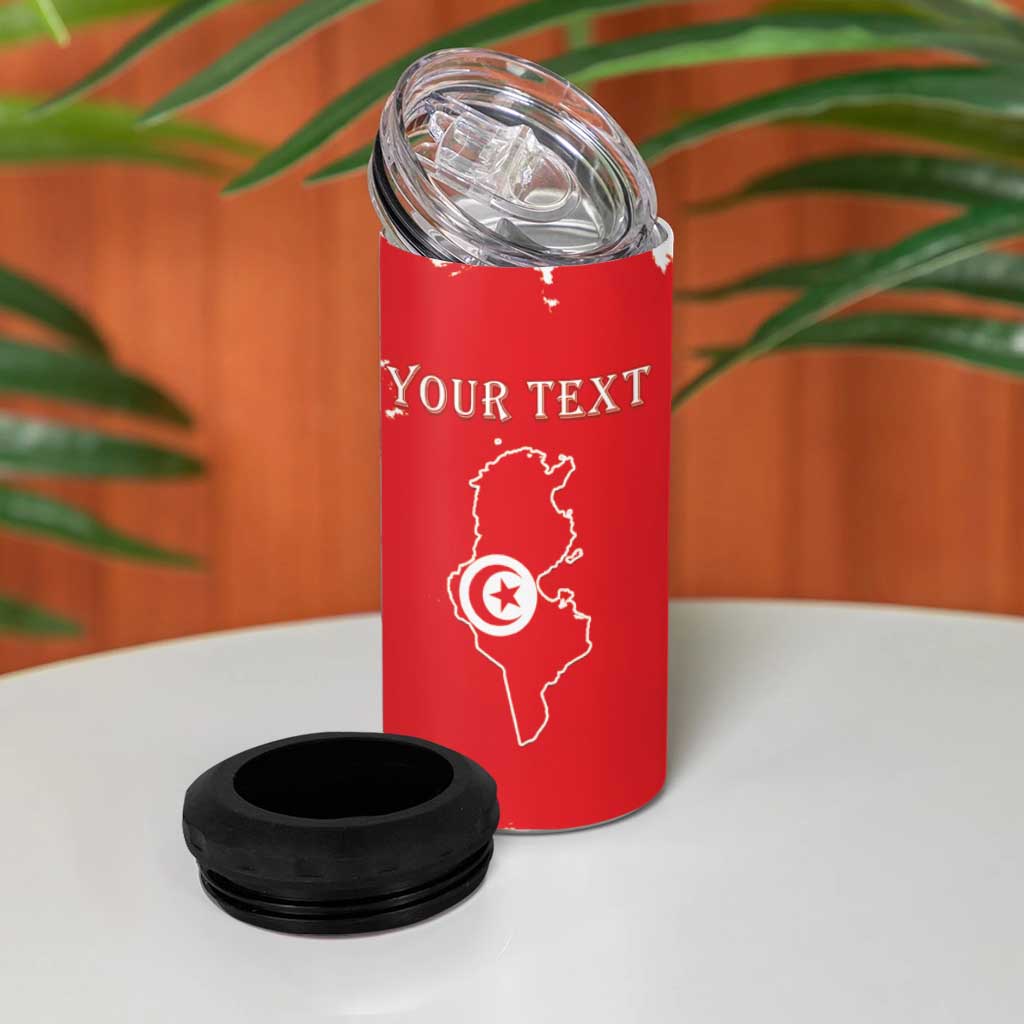 Personalized Afro Tunisia 4 in 1 Can Cooler Tumbler Happy 69th Anniversary Independence