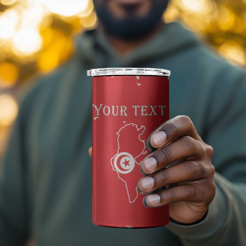 Personalized Afro Tunisia 4 in 1 Can Cooler Tumbler Happy 69th Anniversary Independence