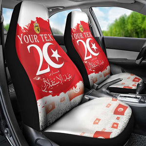 Personalized Afro Tunisia Car Seat Cover Happy 69th Anniversary Independence