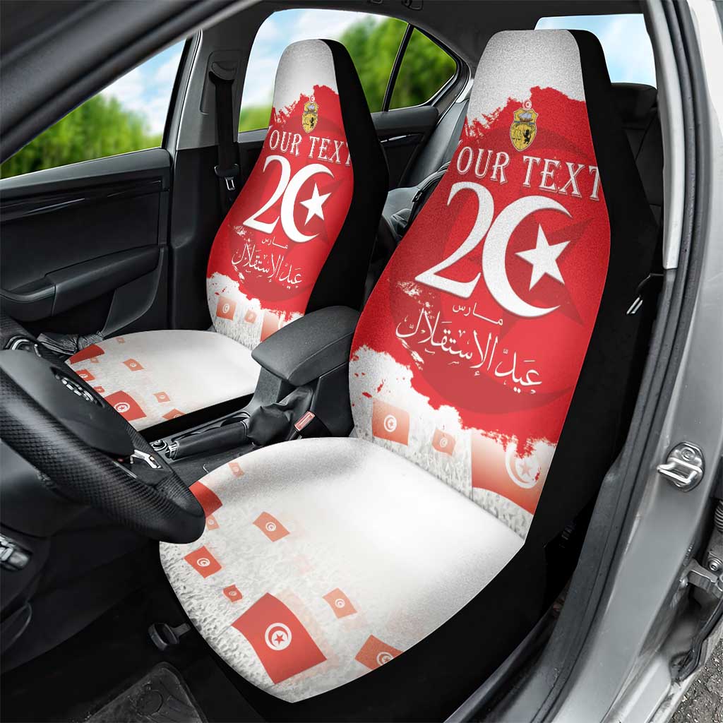 Personalized Afro Tunisia Car Seat Cover Happy 69th Anniversary Independence