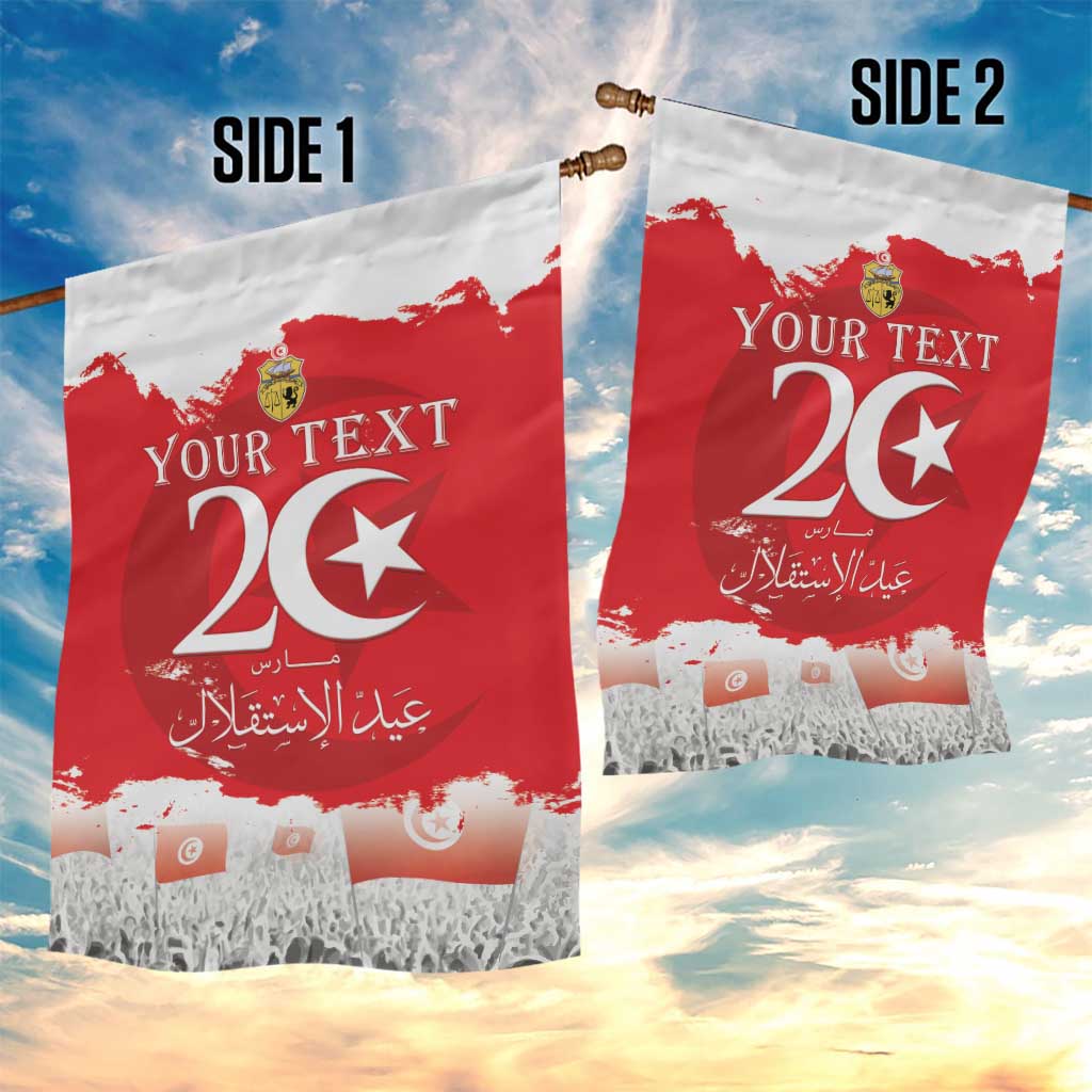 Personalized Afro Tunisia Garden Flag Happy 69th Anniversary Independence