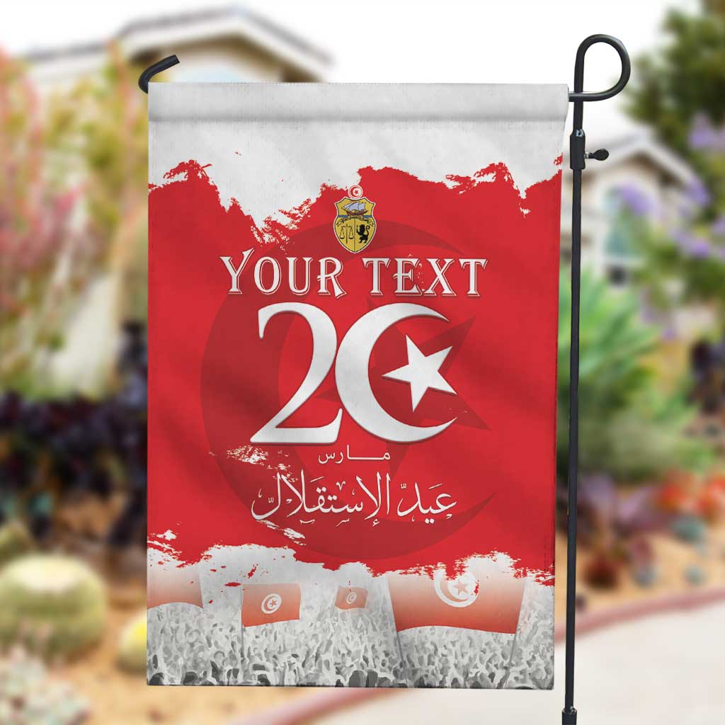 Personalized Afro Tunisia Garden Flag Happy 69th Anniversary Independence