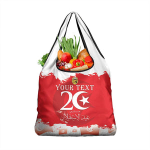 Personalized Afro Tunisia Grocery Bag Happy 69th Anniversary Independence